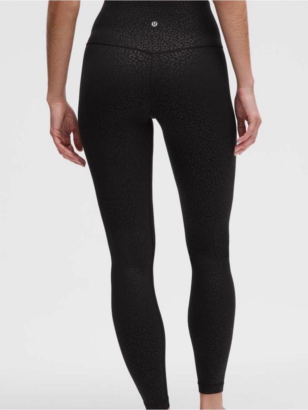 Lululemon Align HR Leggings 25" Black Leopard Embossed Textured Size 6